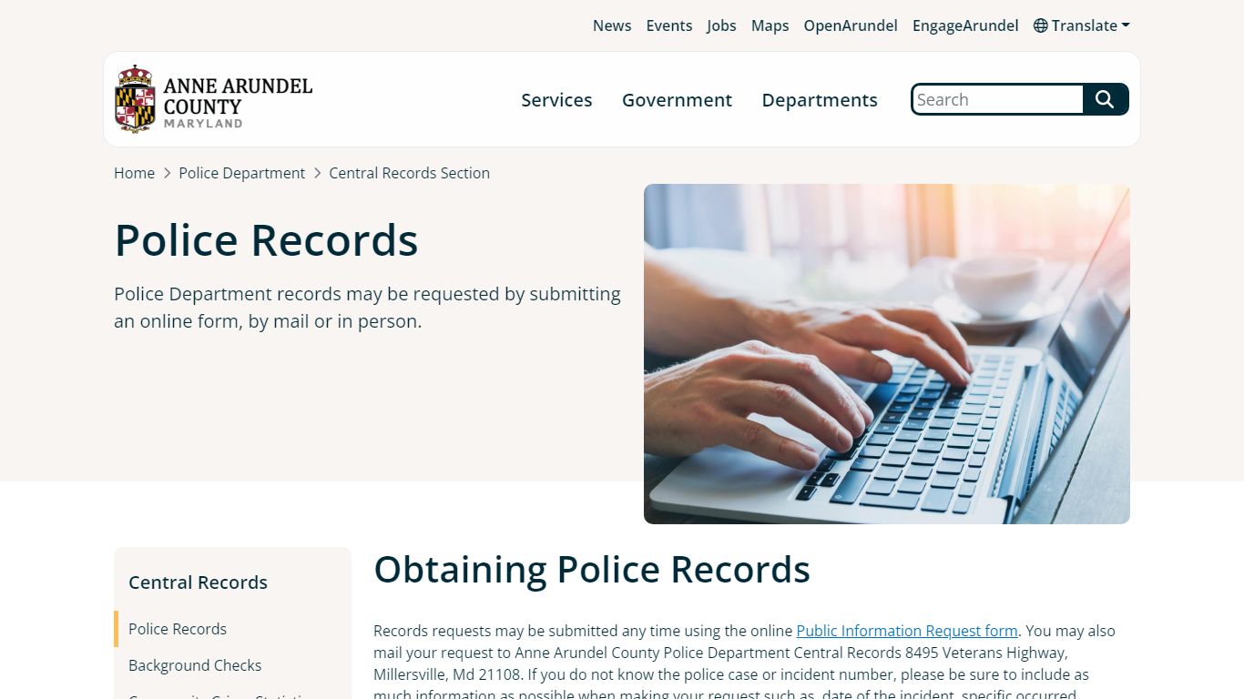 Police Records | Anne Arundel County Government