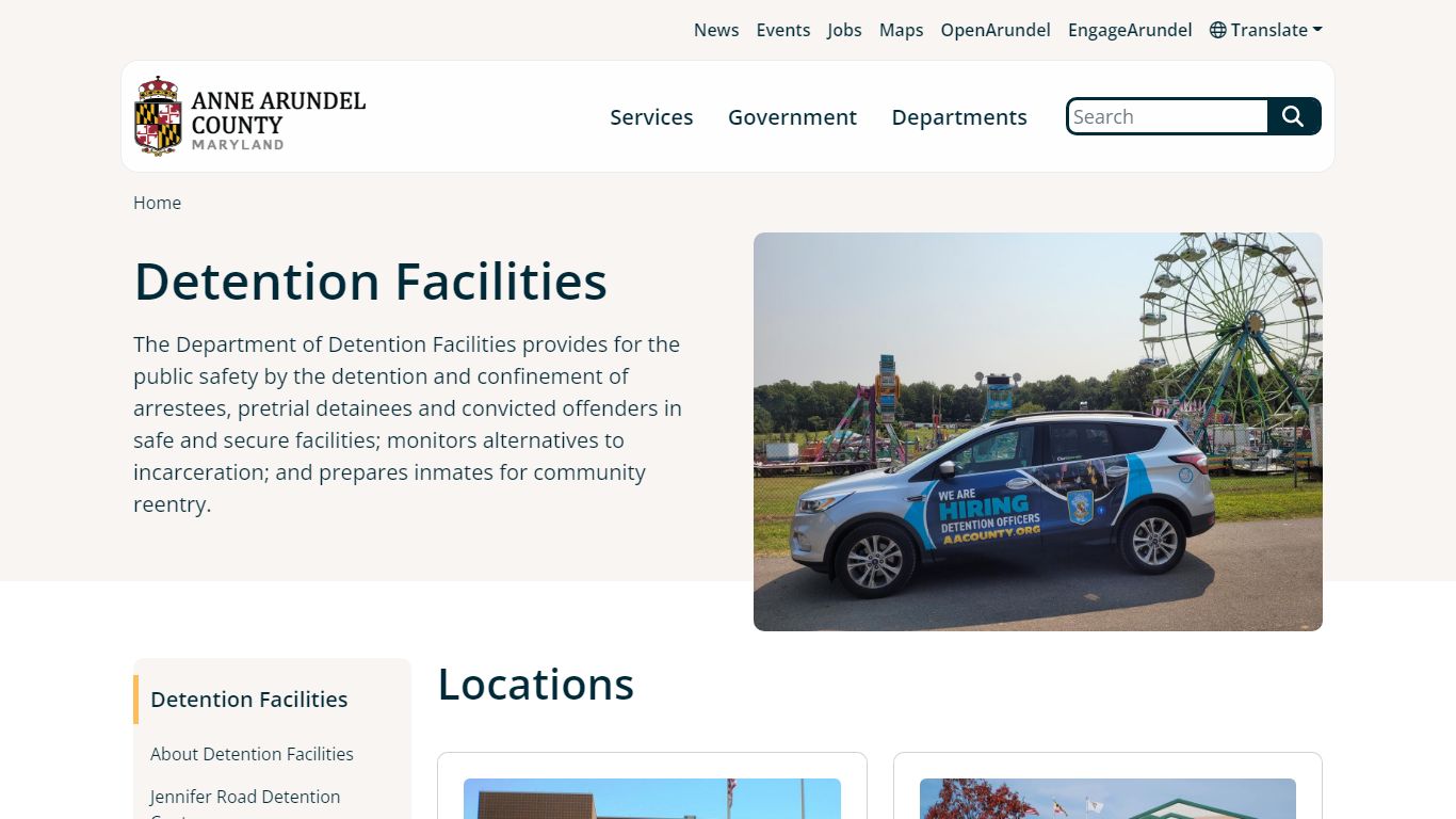 Detention Facilities | Anne Arundel County Government