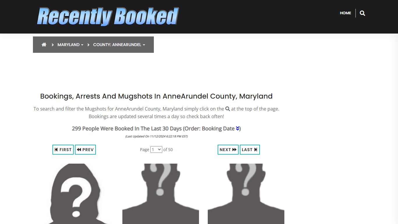 Bookings, Arrests and Mugshots in AnneArundel County, Maryland