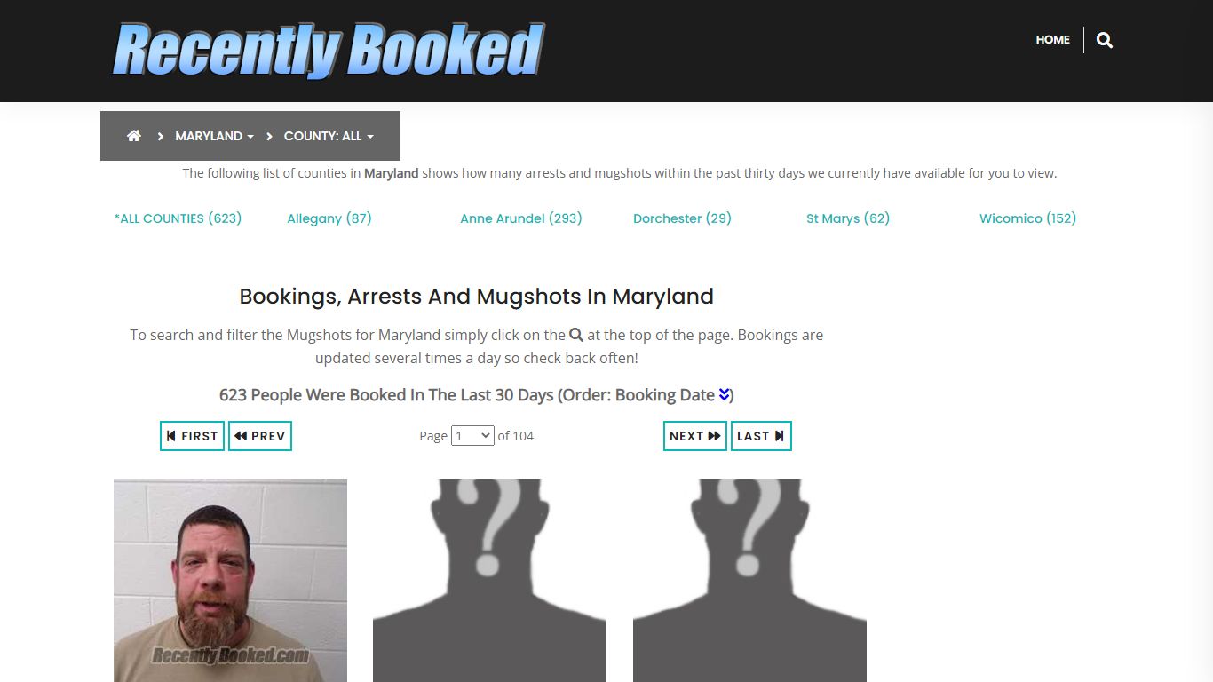 Bookings, Arrests and Mugshots in Anne Arundel County, Maryland
